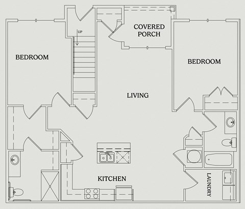 a floor plan of an apartment with a bedroom and a living room